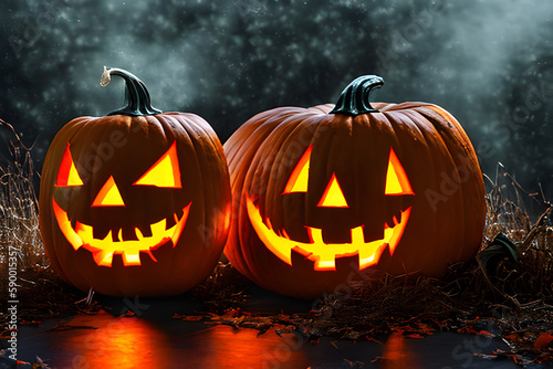 Halloween jack o lantern Pumpkins Generative Art