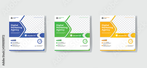Creative Corporate Business Set of Editable minimal square banner template. Suitable for social media post, healthy and web internet ads. Vector illustration with photo college