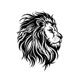 Black Lion head vector illustration Logo