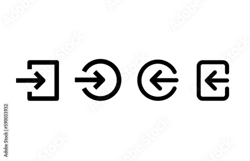 Login icon in flat style. Arrow access vector illustration on white isolated background
