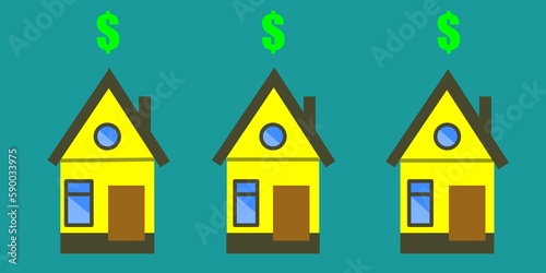 illustration of a house for mortgage and refinancing