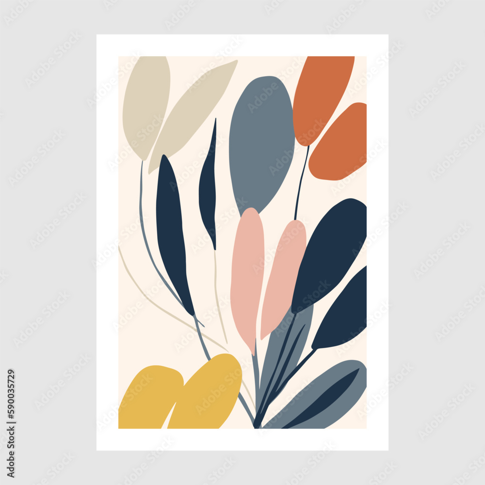 Abstract floral background. Hand drawn vector illustration. Design for poster, card, cover, brochure.