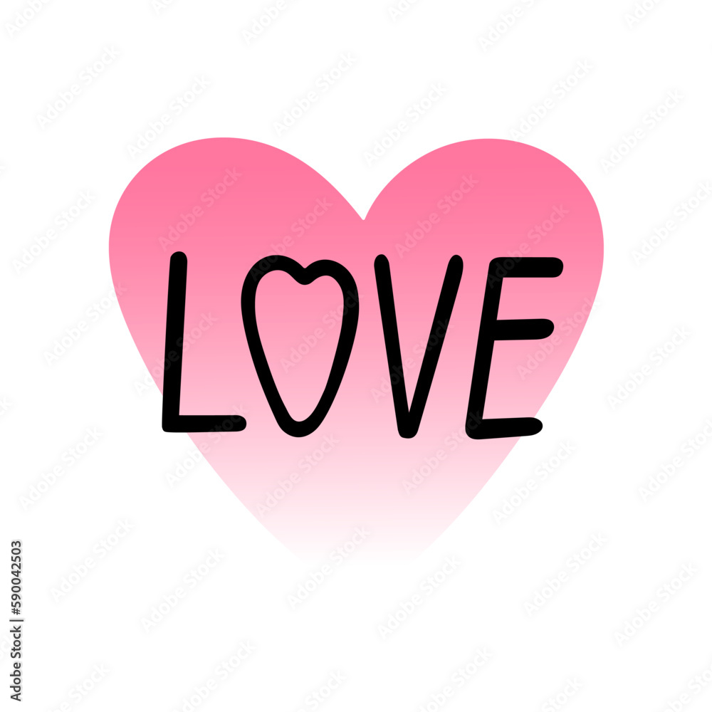 Pink blurred heart and love word single line y2k aura gradient minimalist vector illustration, symbol of love, St Valentine's holiday for greeting card, social media, poster, banner, wedding concept Pink blurred heart and love word single line y2k aura gradient minimalist vector illustration, symbol of love, St Valentine's holiday for greeting card, social media, poster, banner, wedding concept
