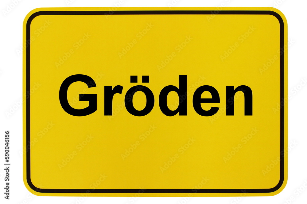 Illustration eines Ortsschildes der Gemeinde Gröden in Brandenburg Illustration eines Ortsschildes der Gemeinde Gröden in Brandenburg