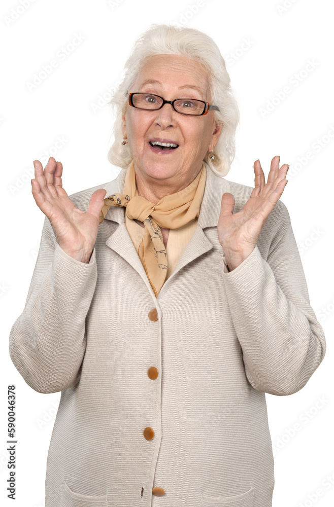 Portrait of old Woman, Isolated on Transparent Background Portrait of old Woman, Isolated on Transparent Background