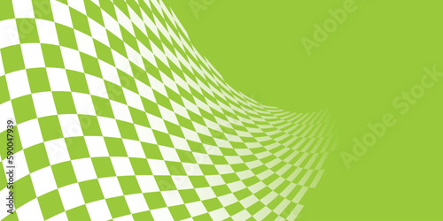 Light green and white checkered abstract background. Race background with space for text. Racing flag vector illustration. Flag race background. 