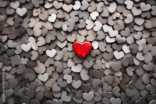 A Heart Apart The Red Heart Standing Out Among Wooden Hearts