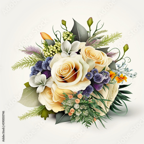 Brautstrauß aus verschiedenen Blumen (Erstellt durch KI-Tool) © Sven