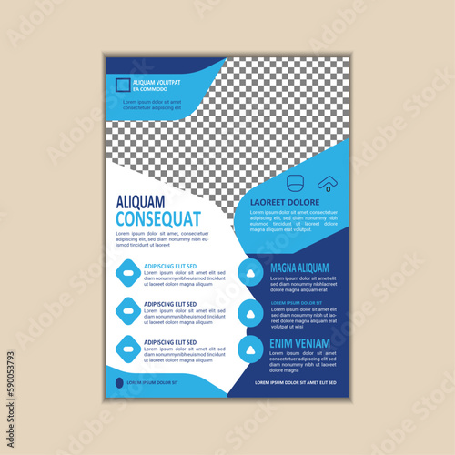 Corporate Business Flyer Template A4 Size with Bleed Vector design