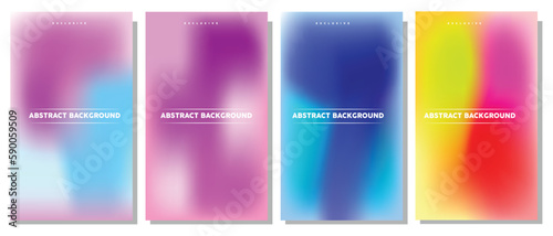 Fluid gradient background vector. Cute and minimal style posters with colorful, geometric shapes, stars and liquid color. Modern wallpaper design for social media, idol poster, banner, flyer.
