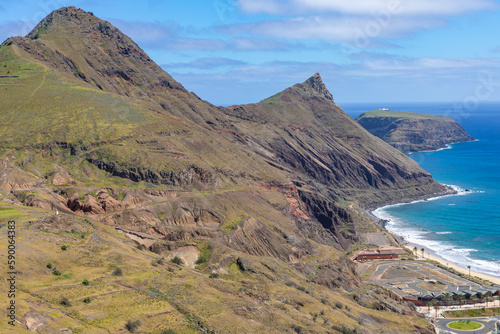 Porto Santo Landscape. Popular tourist destination in Portugal Island in the Atlantic Ocean. Vila Baleira in Porto Santo, Madeira, Portugal. photo