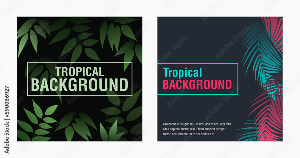 Tropical and cool background for banner, cover, card design, etc