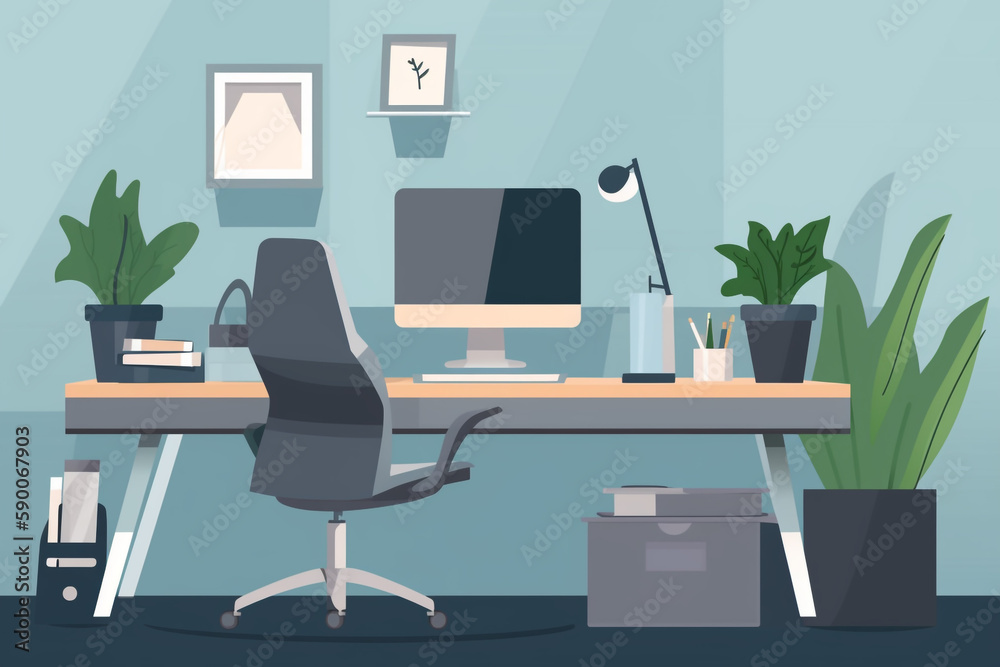 Fototapeta premium interior of office, generative AI