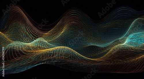 Futuristic colorful wave background, generative ai