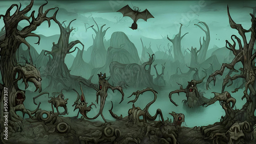 spooky halloween background with bats