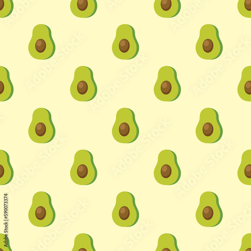 Seamless pattern with avocado.Avocado tasty on white background 