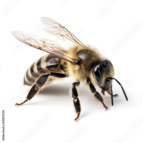 bee, insect, flower, macro, white background