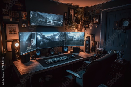 Inside a Pro Gamer's Lair: A Glimpse at their High-Tech Home Office Setup, generative ai