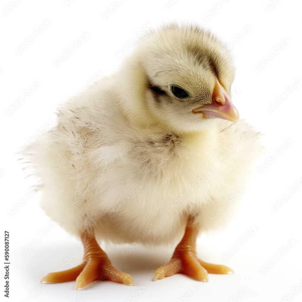 Obraz premium chick in a white background
