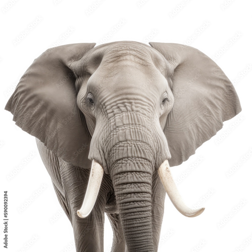 Obraz premium Elephant on a White background