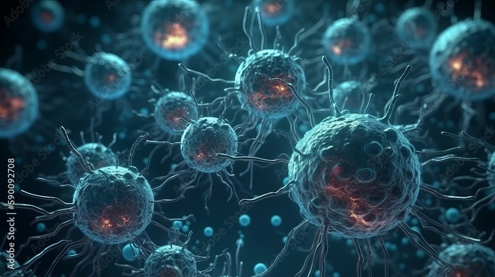 Virus Cells. Generative AI