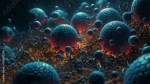 Virus Cells. Generative AI