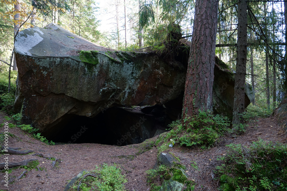 Dovbush Rocks in the forest near Yaremche city, Ukraine Dovbush Rocks in the forest near Yaremche city, Ukraine