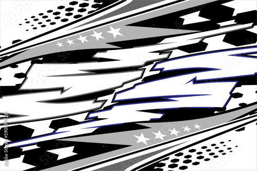 Design vector racing background with unique lines and a mix of grayscale, black, white and gray colors, perfect for your wrapping designs