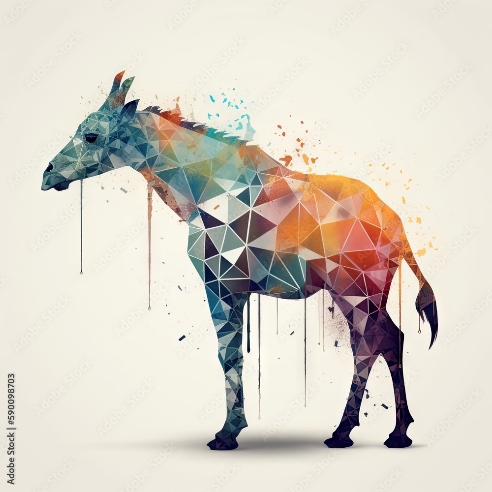 Obraz premium geometric art in shapes of animals - generative ai