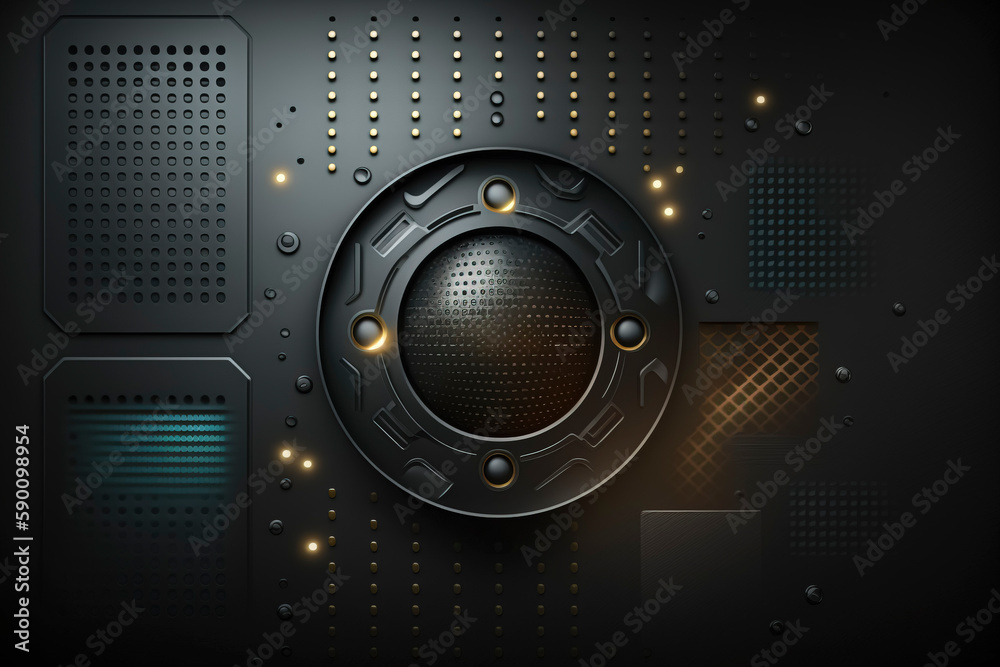 Fototapeta premium Carbon Elegance Meets Geometric Precision: A Sophisticated Background for Tech, Design, and Fashion created with Generative AI technology