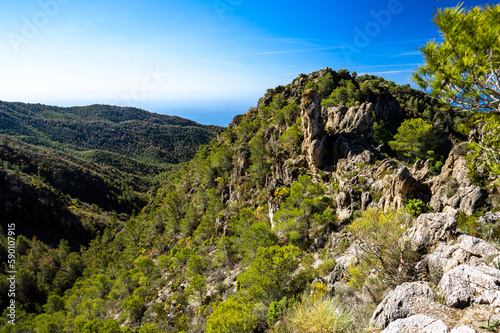 Beautiful travel destination of a southern Spain. The Sierras de Tejeda, Almijara and Alhama Mountains. photo