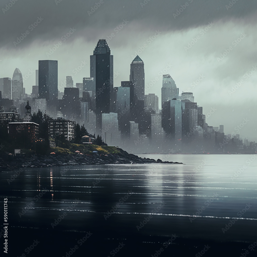 Obraz premium country skyline at night