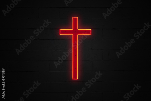 Red cross - Neon light
