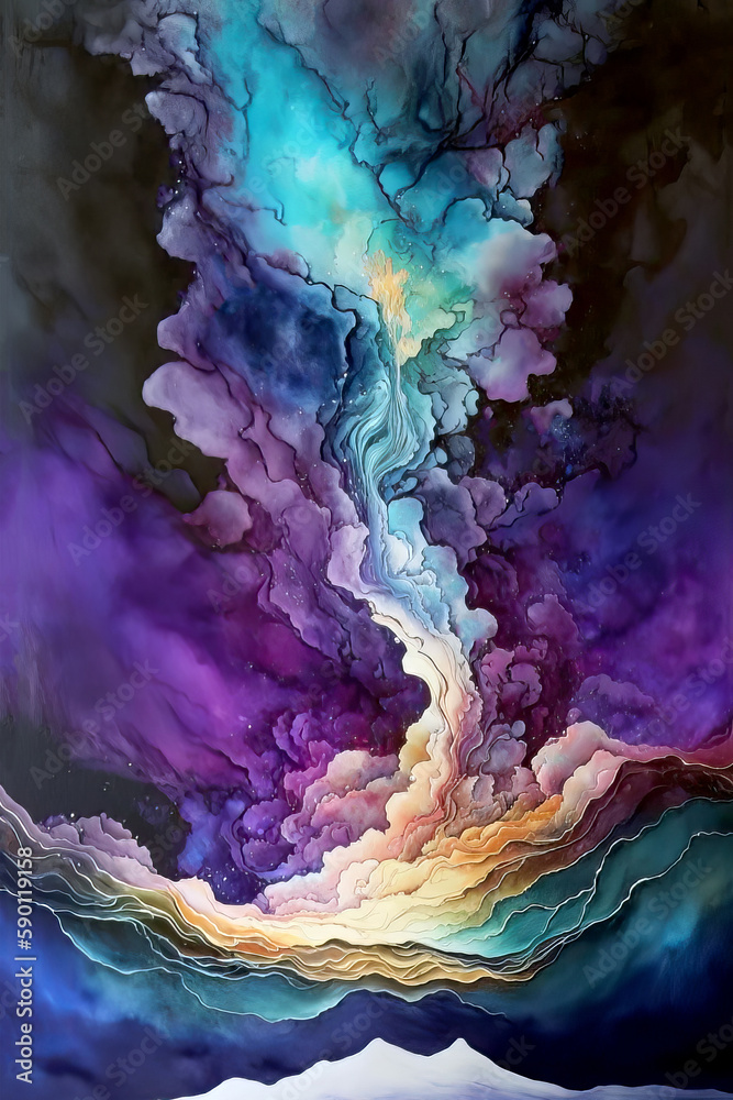Abstract Alcohol Ink Graphic Design Background