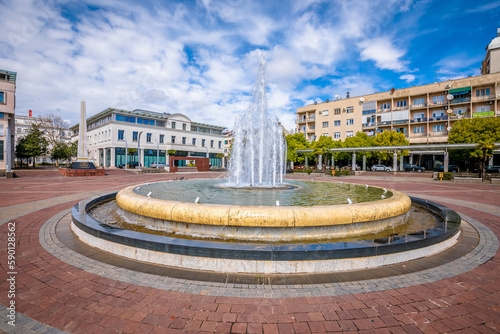Podgorica central Republic square fountain view
