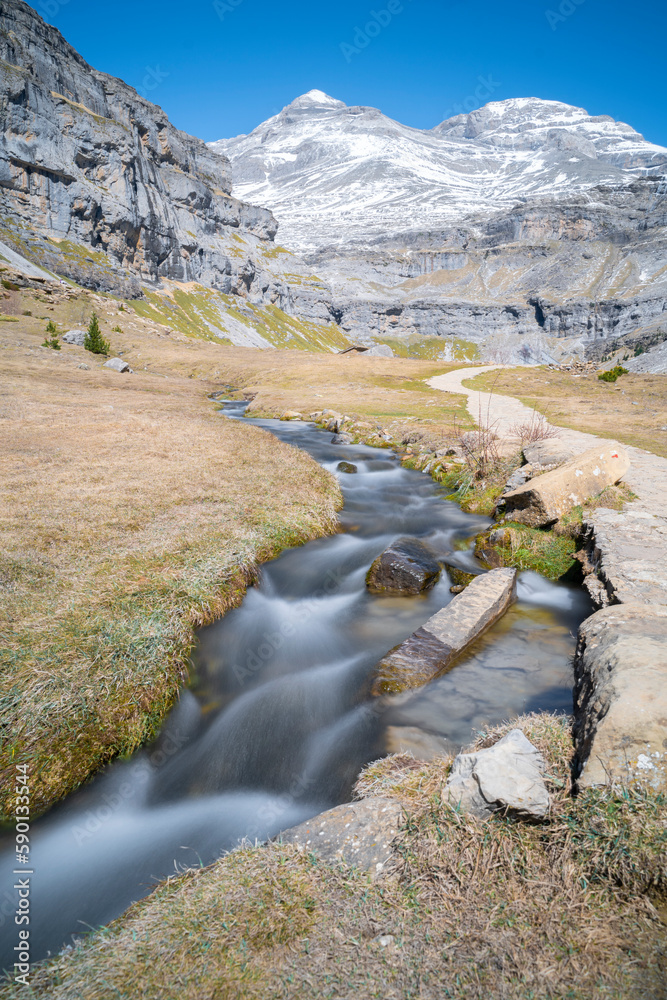 fresh water creek in Ordesa National Park in the Pyrenees
