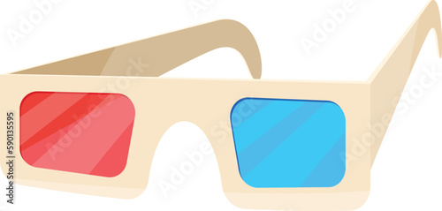 Anaglyph 3d glasses for cinema three dimensional effect isometric vector illustration