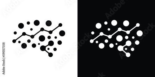 logo design brain and connection technology modern icon vector illustration