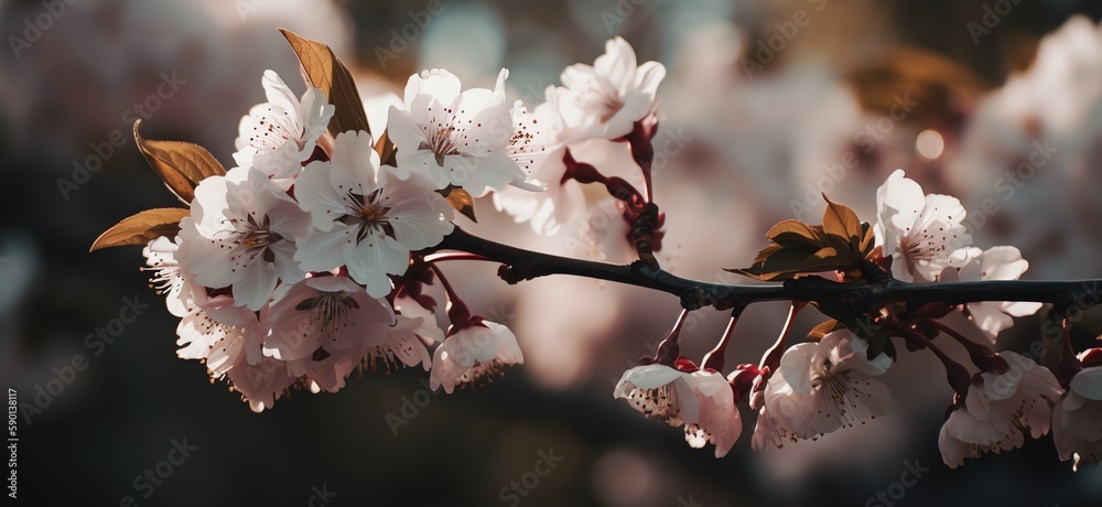 Cherry Blossom branch with healthy bloom