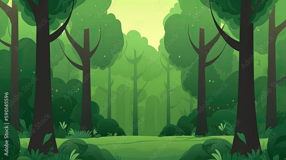 Green forest drawing