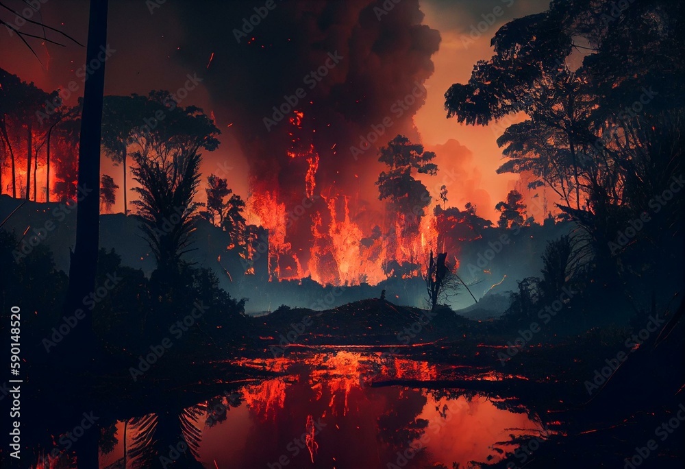 Devastating Amazon wildfires cause ecological disaster in South America. Generative AI
