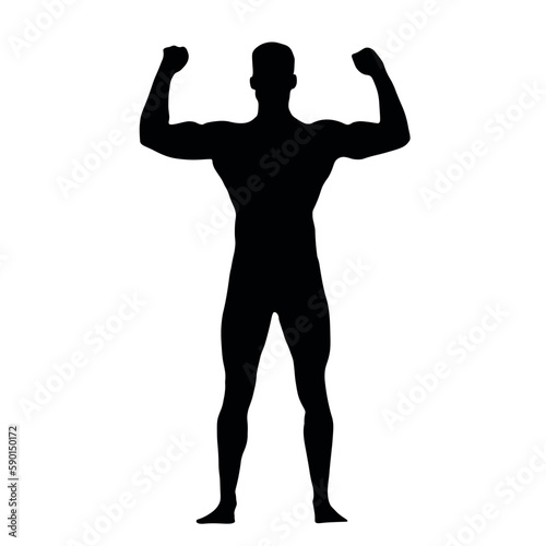 silhouette of a man sport athlete