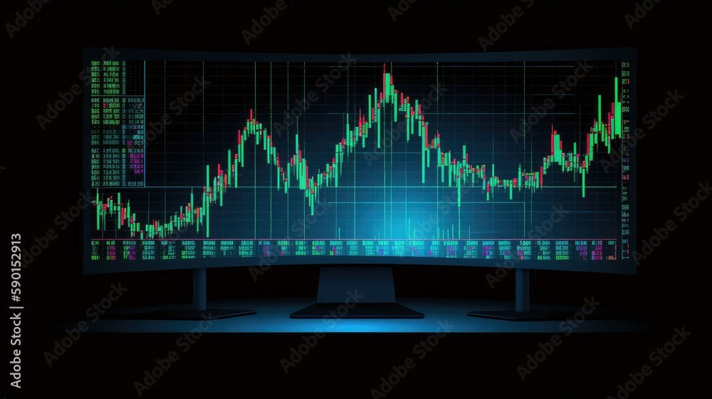 Monitor with the image of data analytics, close-up. The concept of data analytics. AI generated Monitor with the image of data analytics, close-up. The concept of data analytics. AI generated