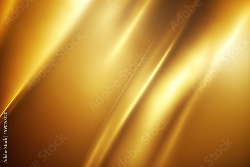 Gold foil background with light reflections. Golden textured generative illustration