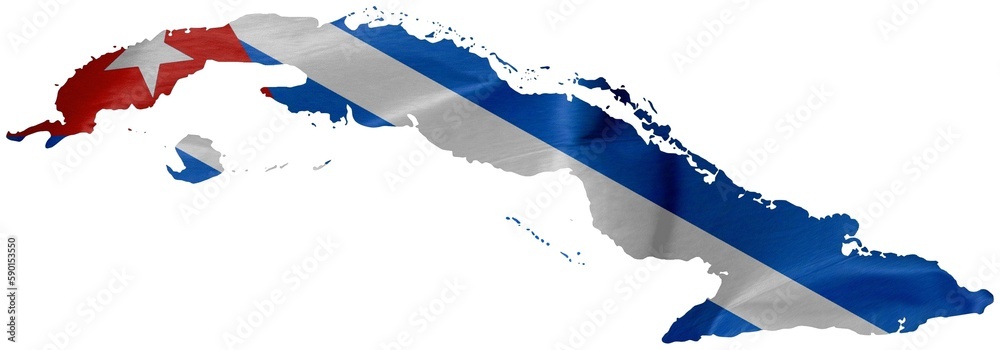 Fototapeta premium Drapeau/carte de Cuba