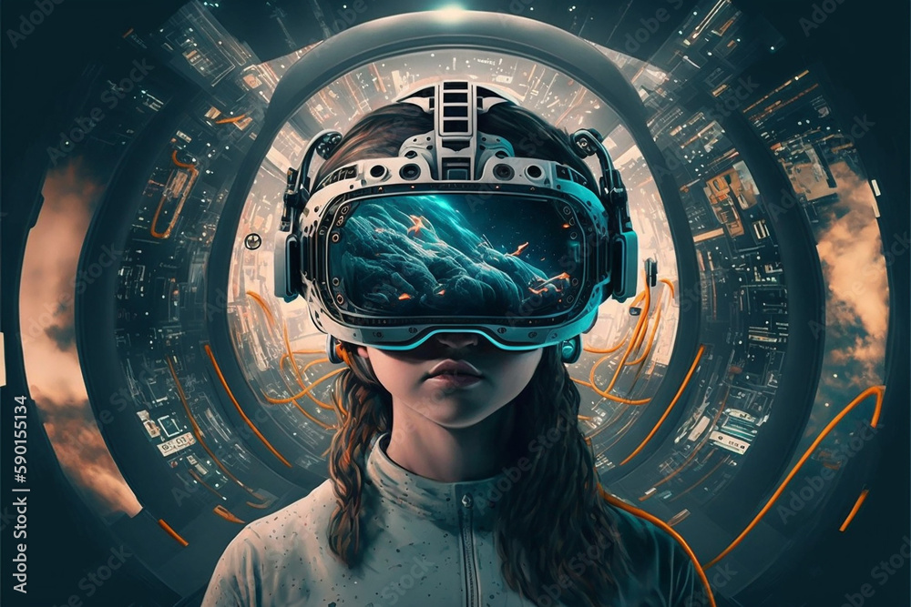 virtual reality | virtual world | metaverse  - obrazy, fototapety, plakaty 