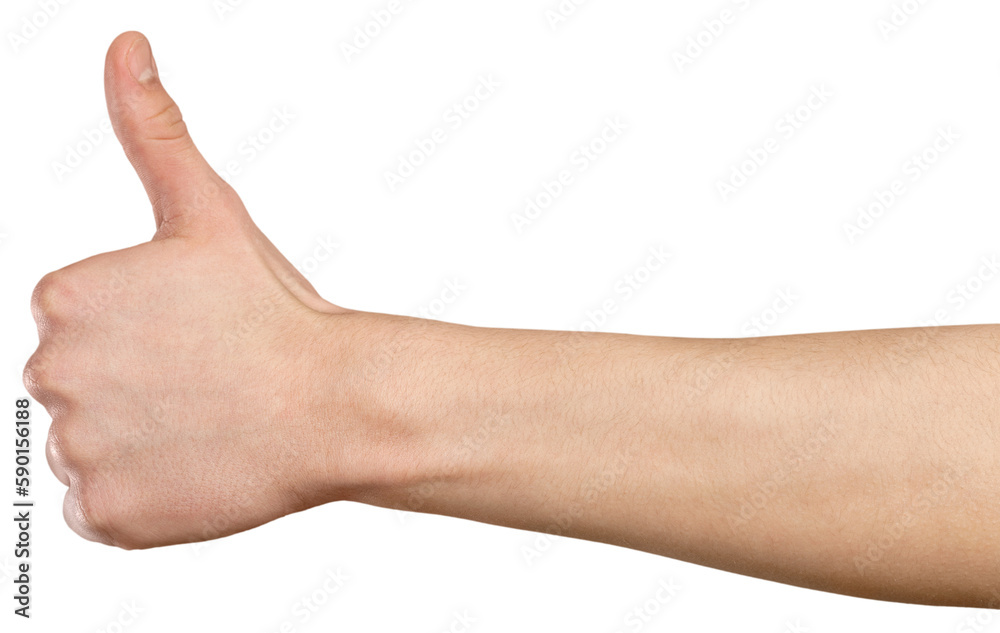 Hand showing thumb up isolated on white background Hand showing thumb up isolated on white background