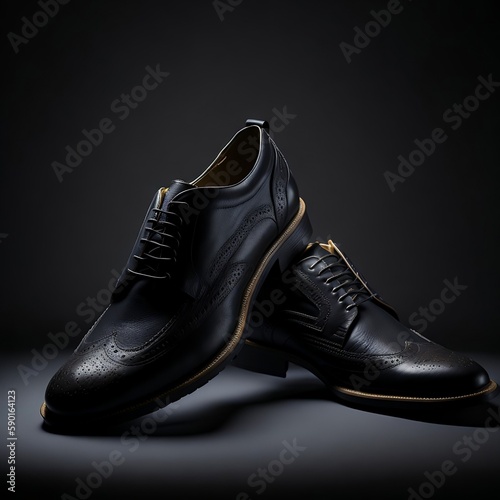 black leather shoes