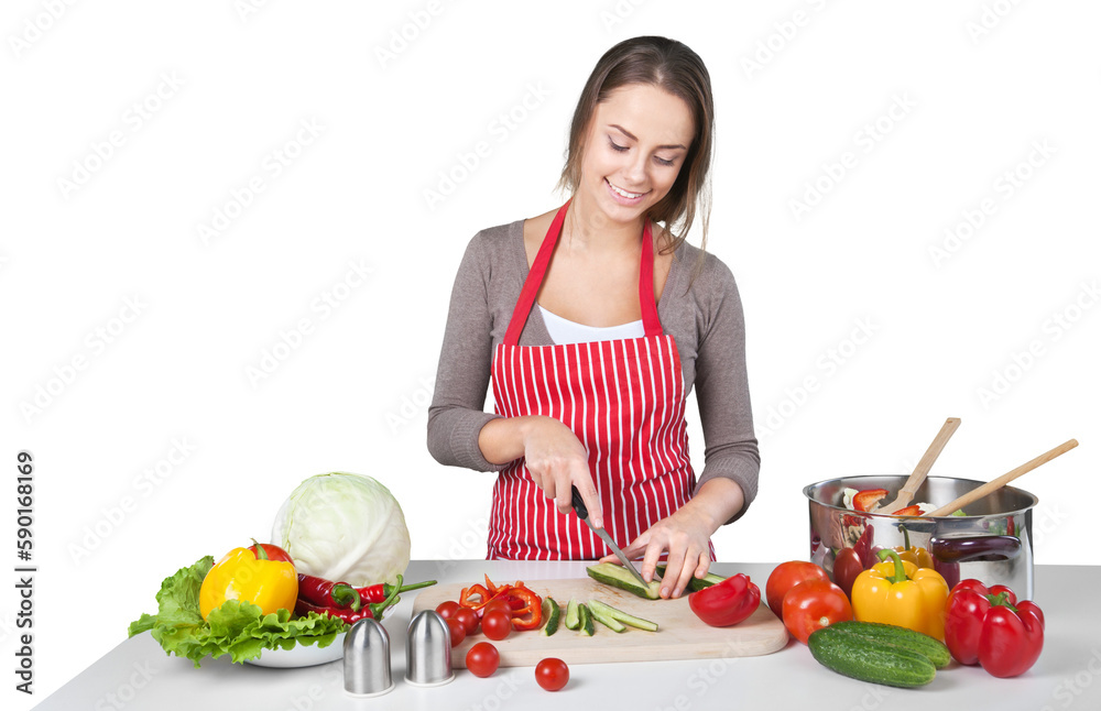 Cooking woman food fresh food healthy food isolated healthy lifestyle