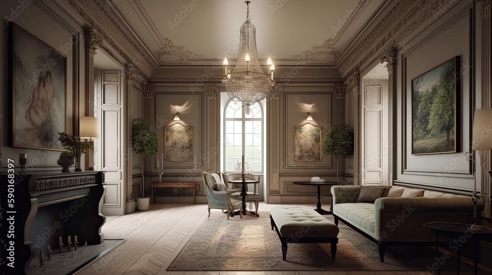 Vintage style living room with luxury furniture from the old times ...